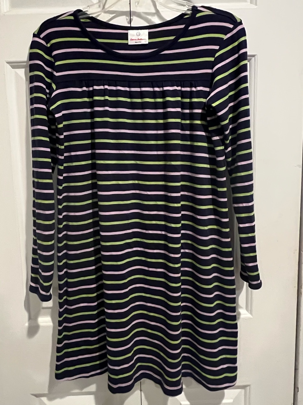 H Andersson 💙Girls, Long Sleeve, Cotton Striped Blue Dress